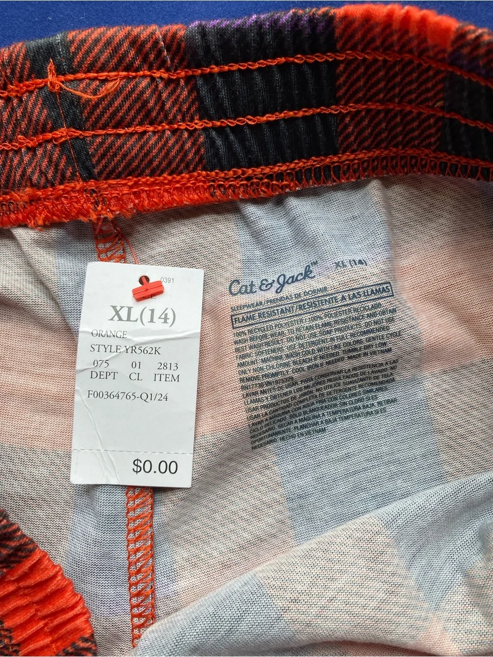 New Cat & Jack Buffalo Plaid Sleep Shorts Size XL 14 Kids